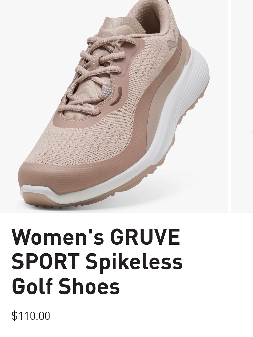 Puma Women's GRUVE SPORT Spikeless Golf Shoes - Dusty Pink/White